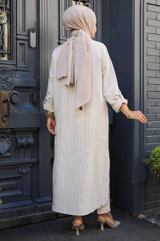 Beige Modest Long Top