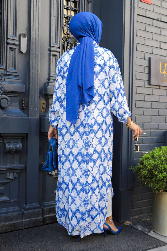 Blue Modest Long Top