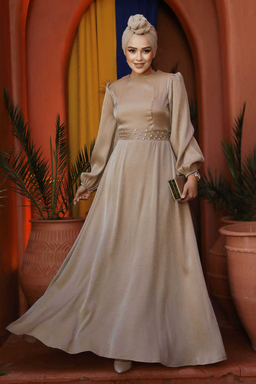 Modest Biscuit Evening Dress Quzey Modest Biscuit Evening Dress Quzey