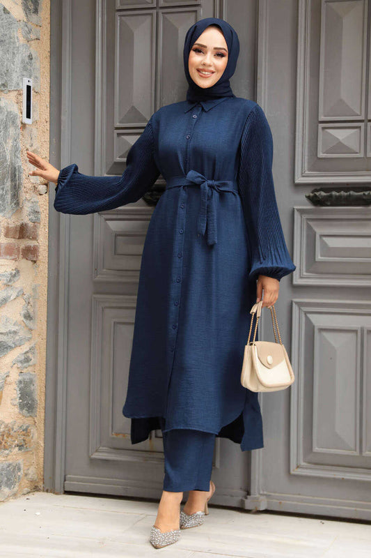 Modest Navy Blue Dual Suit
