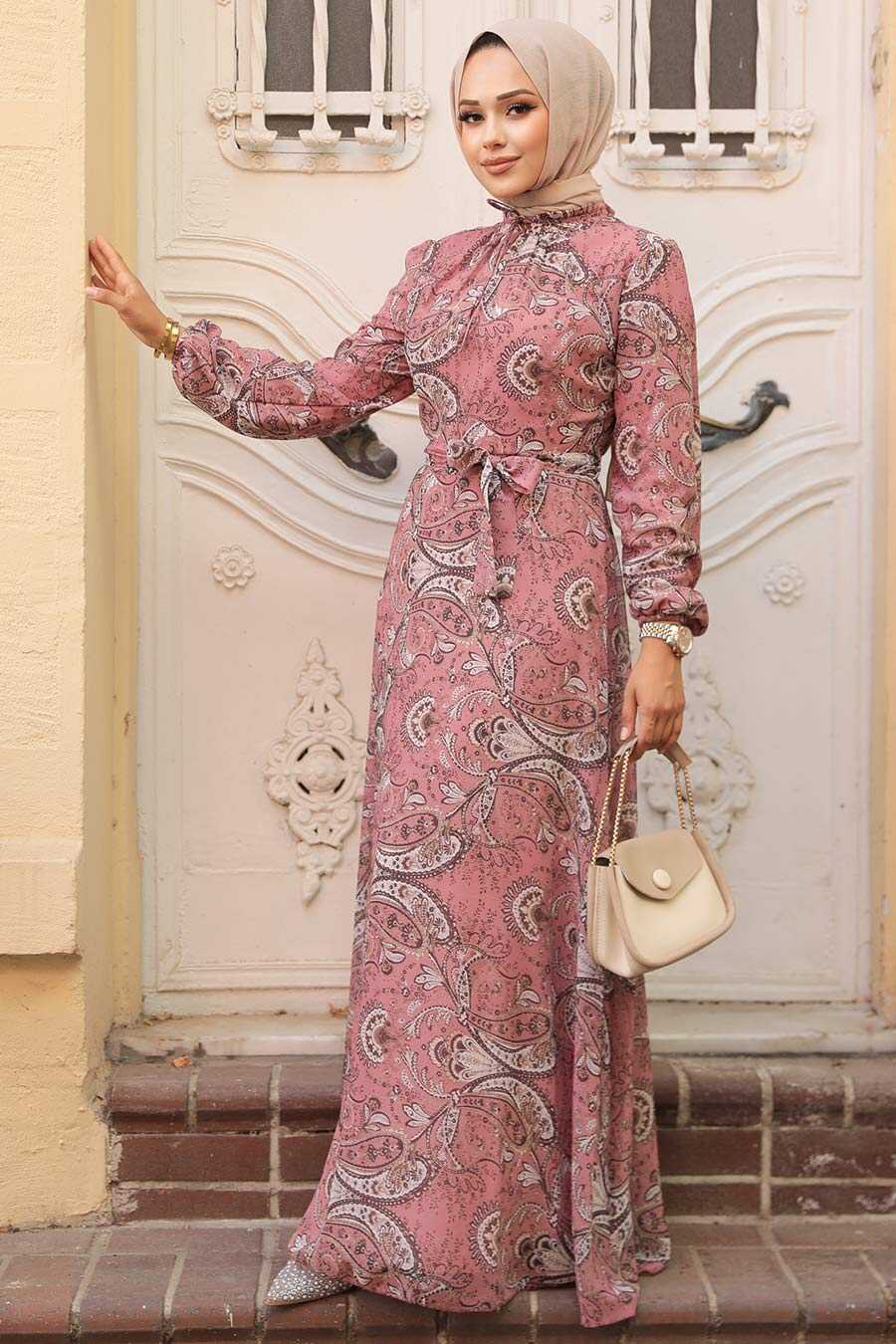 Powder Pink Long Sleeve Dress 279081PD