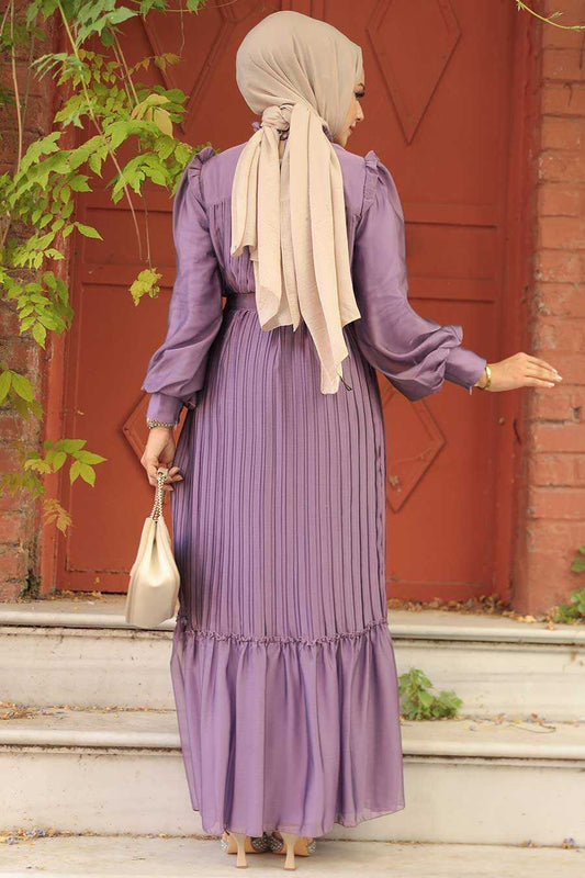 Mauve Chiffon Modest Dress