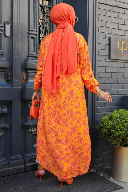Orange Modest Long Top