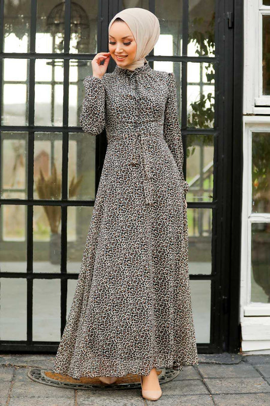 Grey Hijab Dress 27904GR