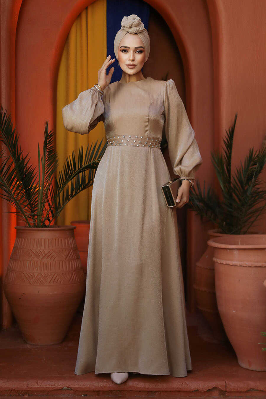 Modest Biscuit Evening Long Dress 23302BS