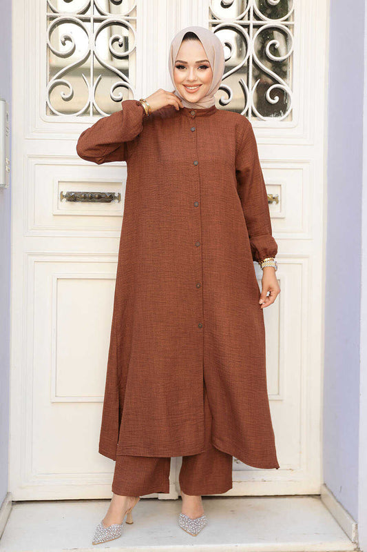 Modest Brown Dual Suit 19017KH
