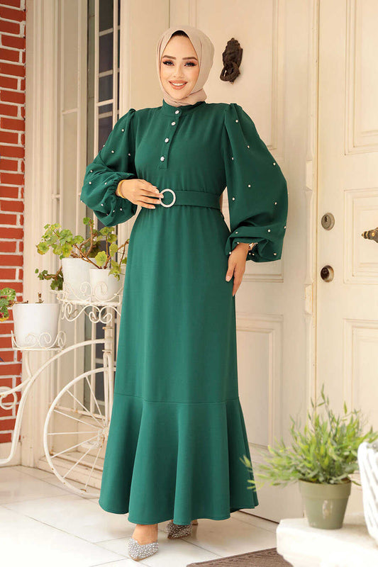 Modest Emerald Green Evening Dress 30022ZY