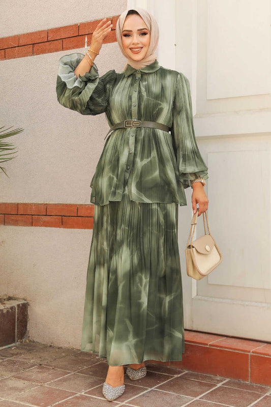 Modest Green Skirt Dual Suit