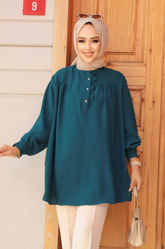 Modest Petrol Green Top