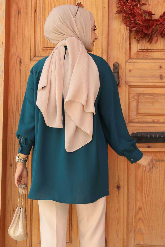 Modest Petrol Green Top