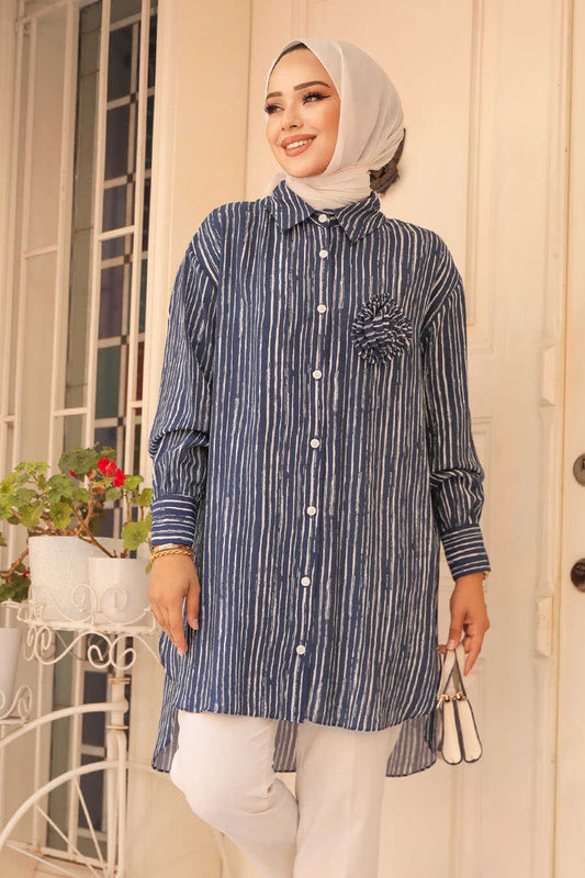 Navy Blue Modest Tunic 10514L